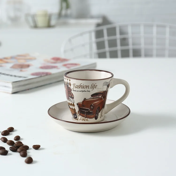 Manufacturer Wholesale Turkish Style Creative Custom Size Ceramic Tea Cup With Saucer