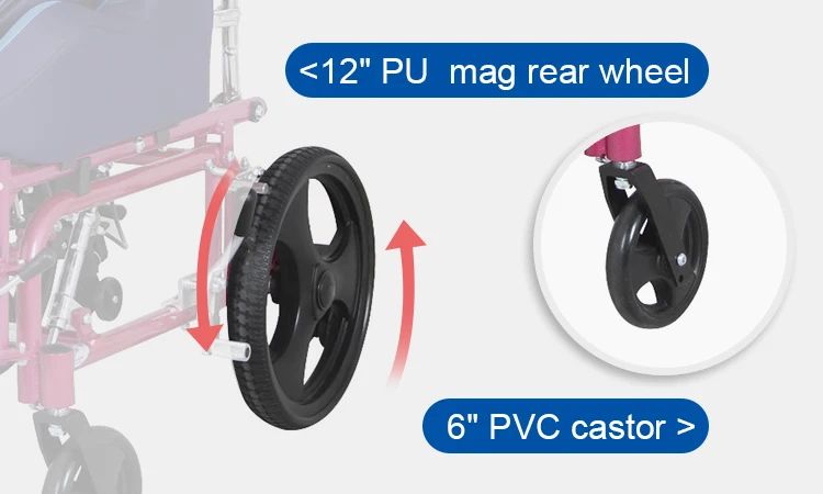 Kaiyang KY958LC-C Cerebral Palsy Wheelchair Children Aluminum Light Weight Wheelchair With Detachable and Elevating Footrest