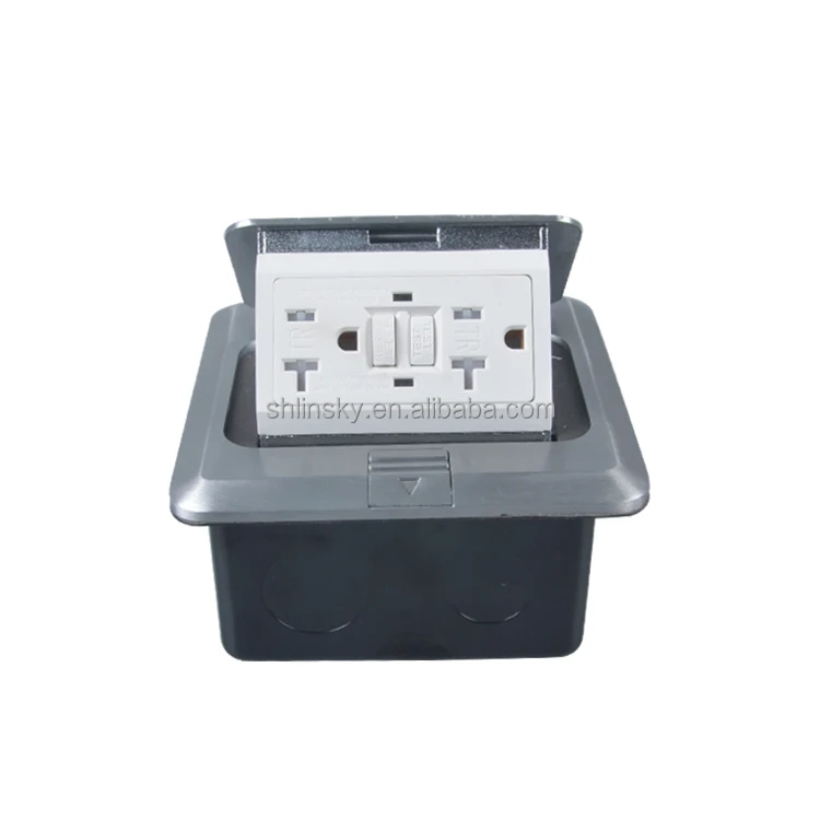 
UL Listed American Socket Electrical Pop up Socket Outlet USA Receptacles Electrical Floor Box in Nickel-plated Brass 