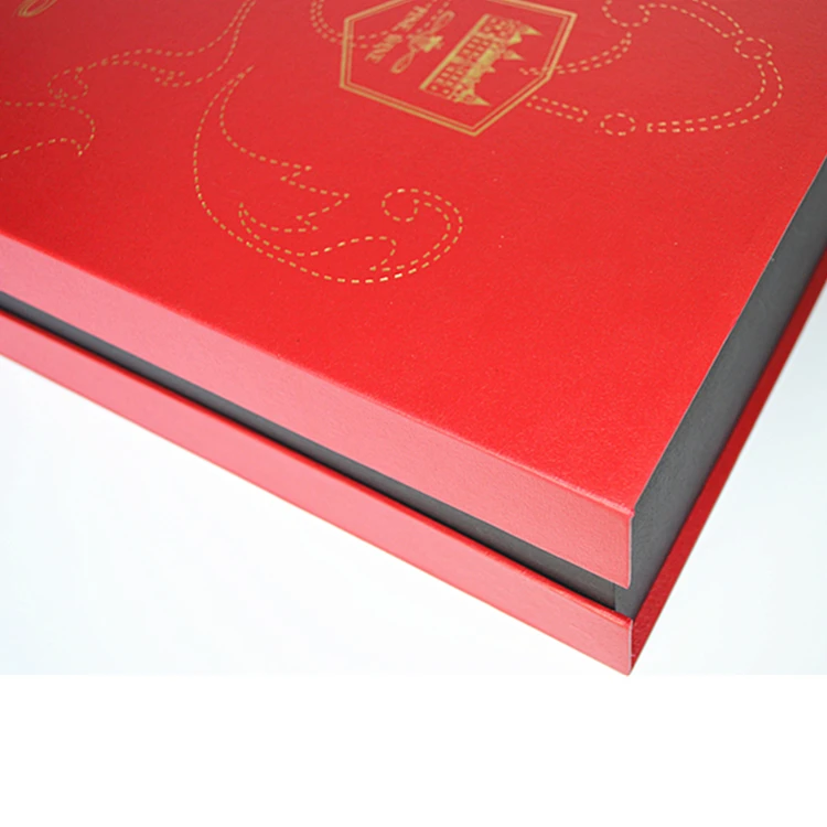 
Beautiful Nice Red With Smooth Silk Paperboard Book Shape Wine Box 