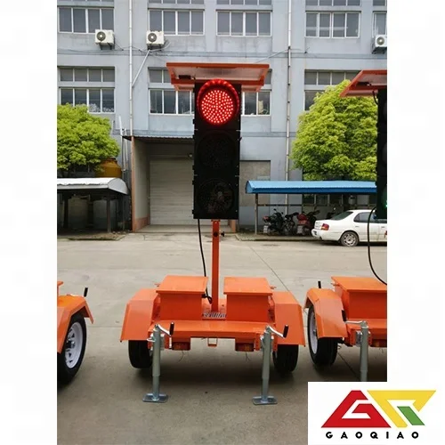 
Solar traffic light mounted on trailer work under wireless network 