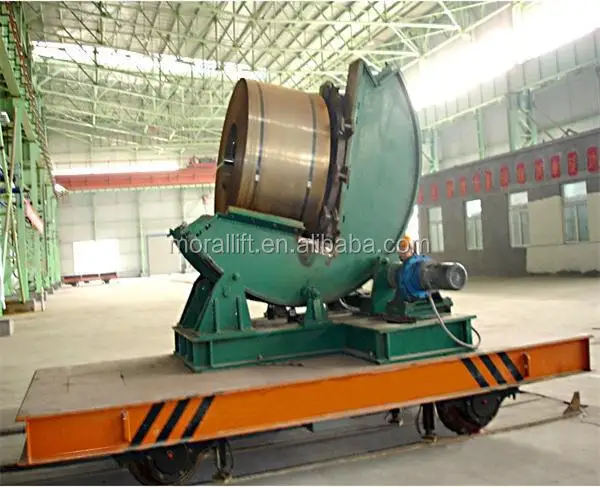 steel coil handling large table electric flat bed rail transfer car