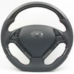CUSTOM AUTO CARBON FIBER STEERING WHEEL  FOR INFINITI G37  Ex25 Ex30 Ex35 G25 G37 G35  CAR STEERING WHEEL RACING
