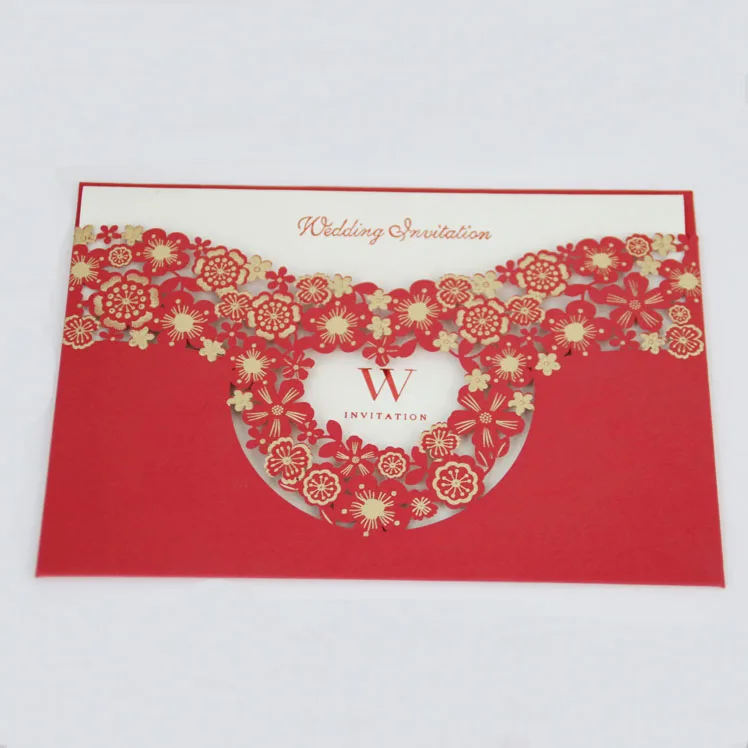 Роскошная Свадебная пригласительная открытка с золотым тиснением цвета вишневого дерева