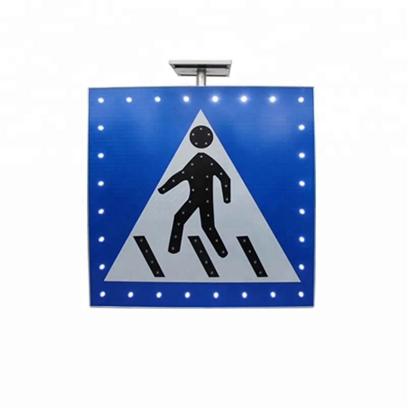 Солнечный СВЕТОДИОДНЫЙ мигающий предупреждающий знак для пешеходного движения