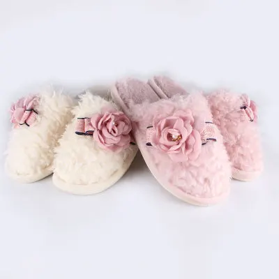 Winter unique thick bottom cute fashion indoor ladies plush slippers