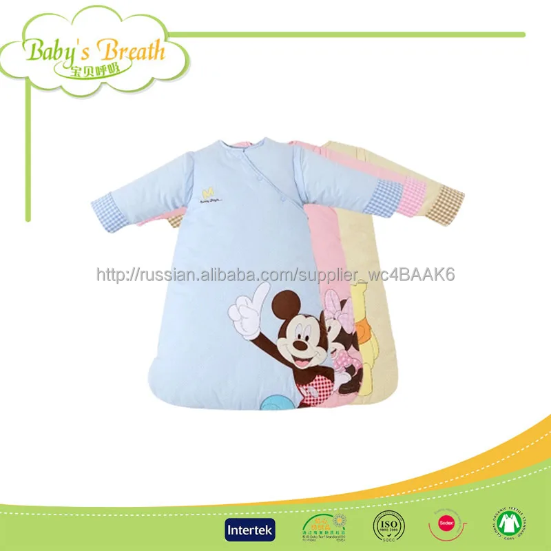 BSB065 гладкокрашеные эко-хлопка на молнии для gooze вниз ребенка спальный мешок