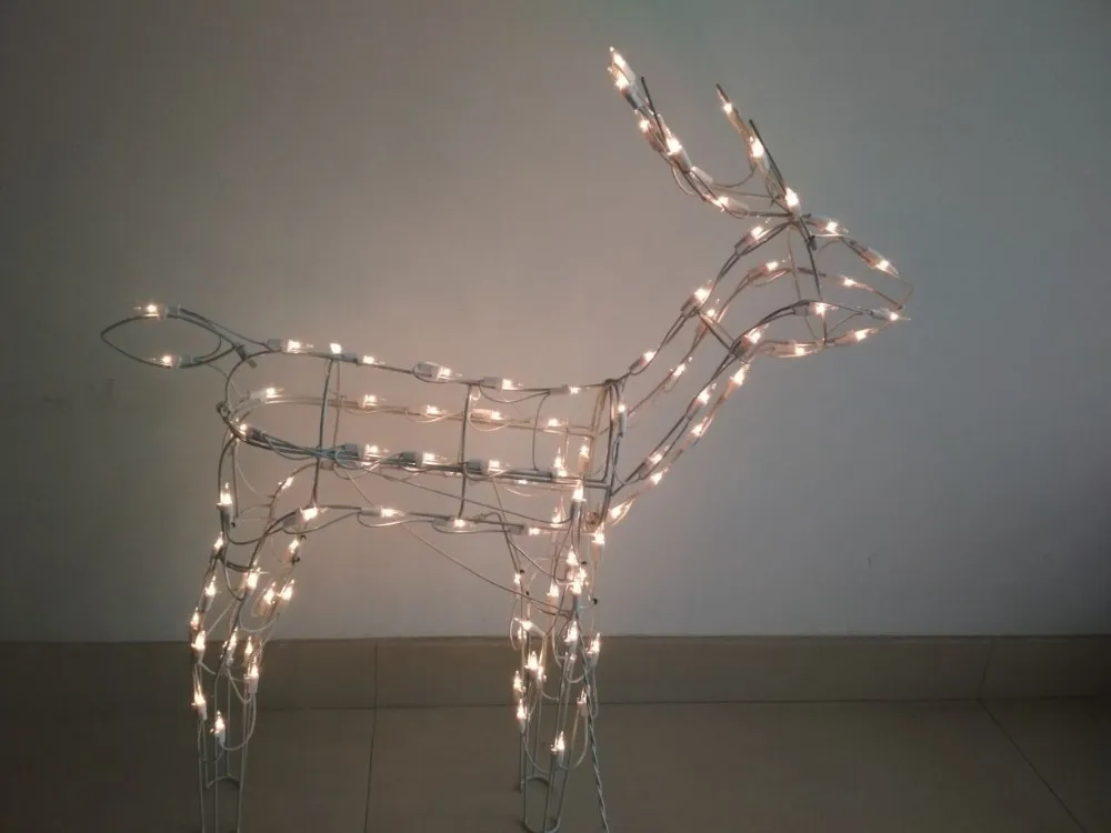 Motif Lighting Outdoor Unique LED Christmas Reindeer Animals Light For Street Garden Mall Park Holiday Decoration