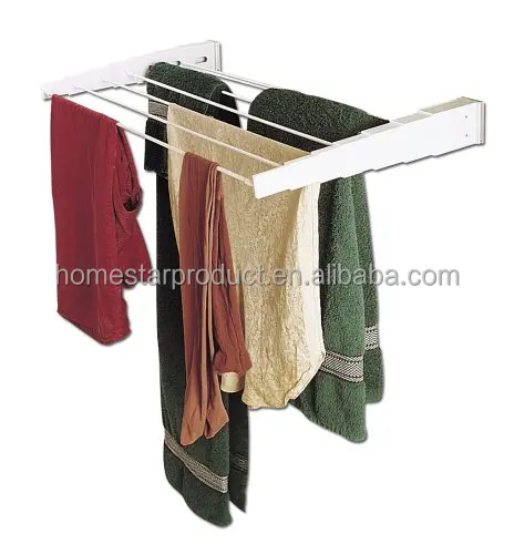 Plastic Wall-Mount Telescoping Indoor Clothes Drying Rack