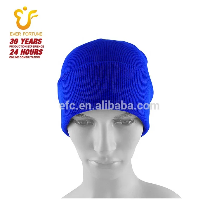 Solid Color Knitted Ski Winter Long Cuff Beanie Hats Toques Skull Cap for Women Men