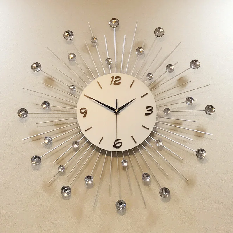 odm/odm modern wall clock diamond Gypsophila Light luxury decorative wall clock reloj de pared