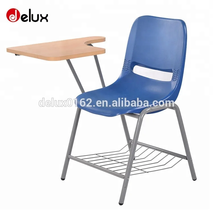 Hot Selling Cheap Cost Training Student Desk and Chair with Writing Pad GS601 School Furniture Commercial Furniture Plastic Blue