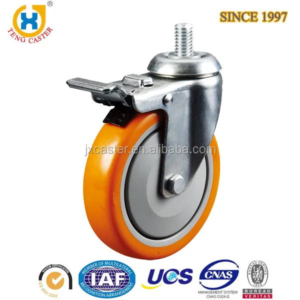 Industrial Medium Duty 5 Inch Caster Wheel Soft TPR Rigid Fixed Castor Wheels 80-120KGS Load Capacity