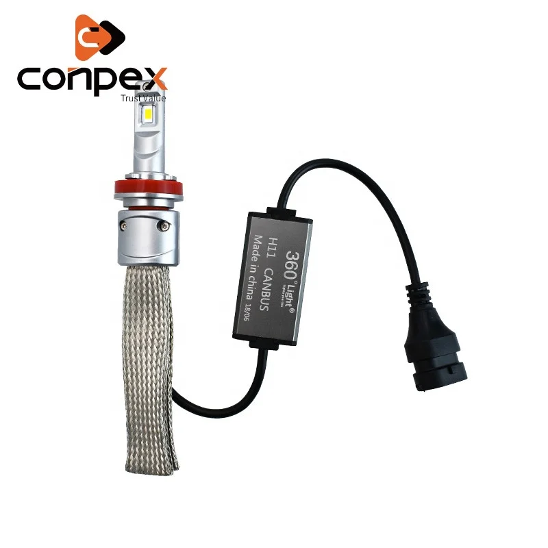 
360Light 50W Super Bright P9 5000lm Vaccum Copper Belt H8 H9 H11 Led Headlight 