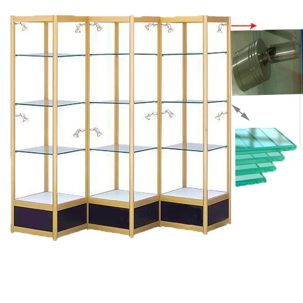 Boutiques product display showcase/glass display case/glass jewelry display cabinet