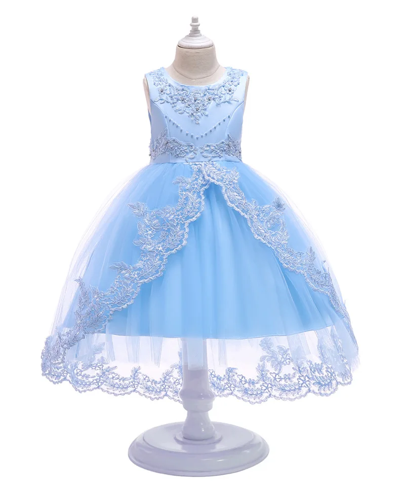 2019 hot selling summer new model beautiful little queen 5 years princess party kids clothes flower girl dress