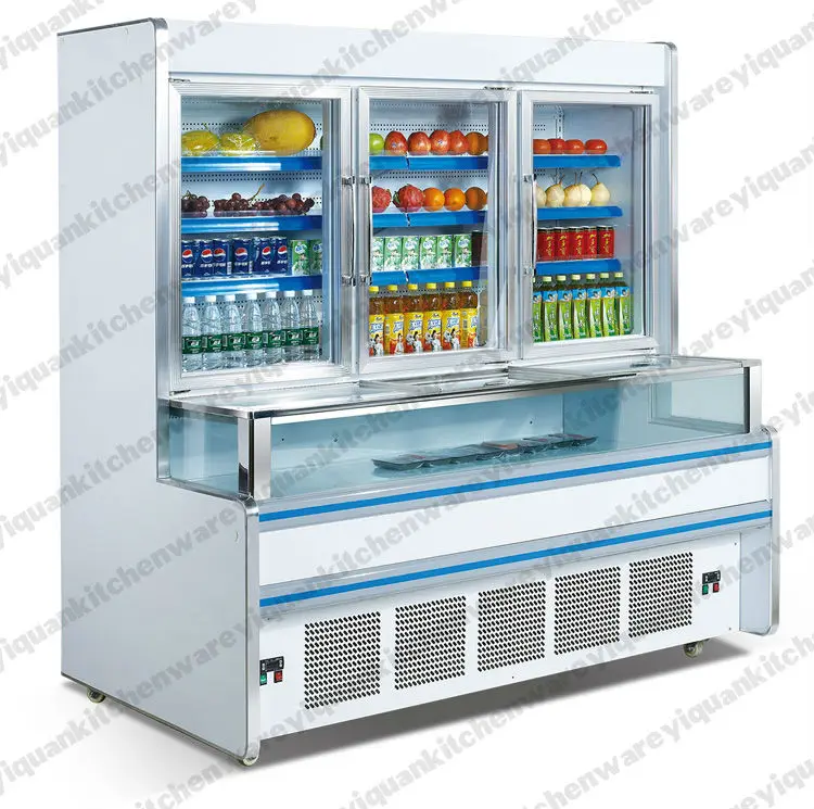 Supermarket Wall Type Food display chiller/showcase refrigerated case