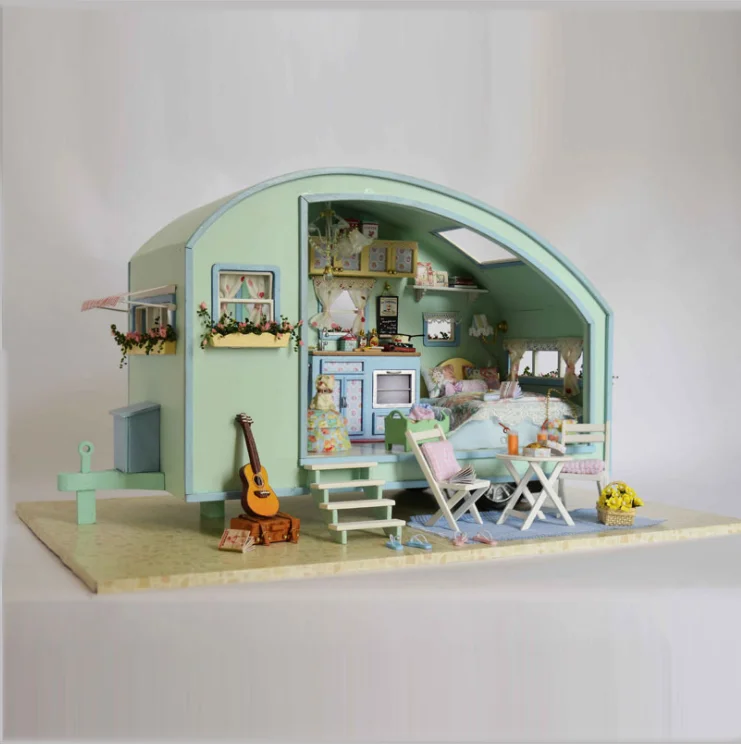
Wooden dollhouse kids furniture DIY handmade Miniature dollhouse TYM1016 