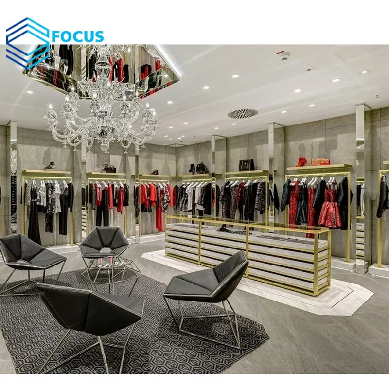 Retail Fashion Clothing Shop Equipment Clothing Store Display Fixtures For Ladies Cloth Showcase