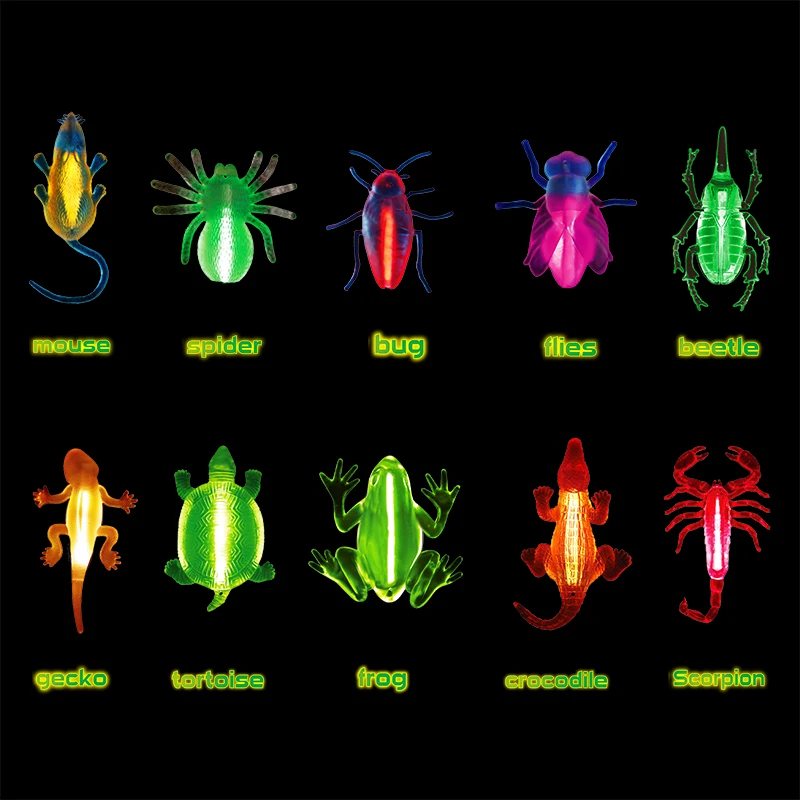 Hot Sale Halloween Supplies Scary Spider Glow Stick Animal Toy
