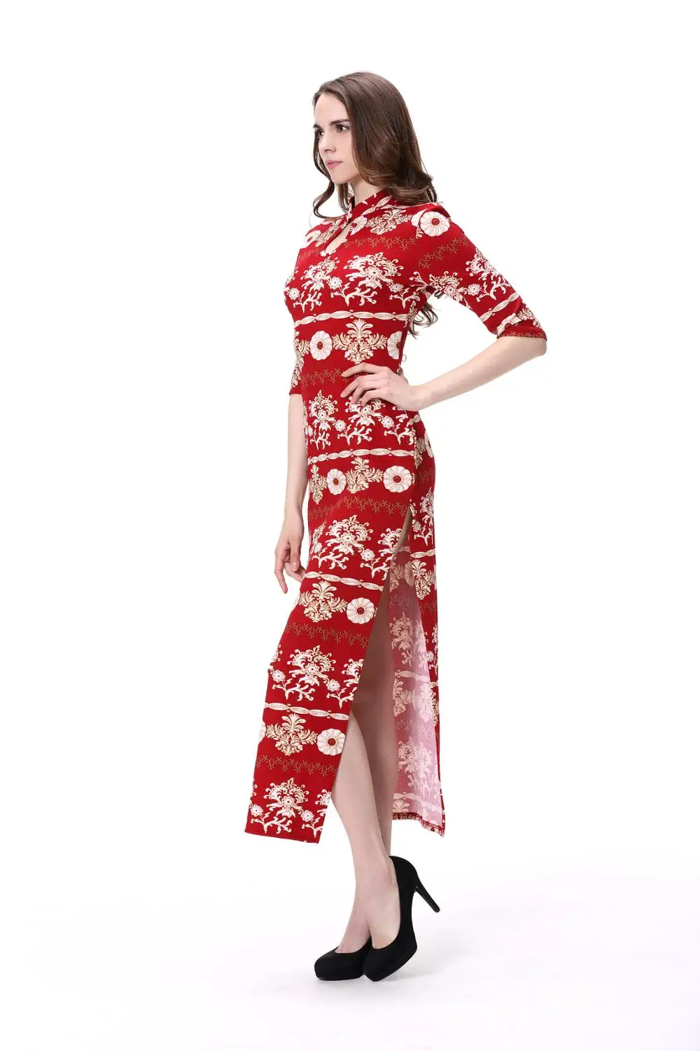 Split Open Leg Ladies Traditional Chinese Dress Qipao