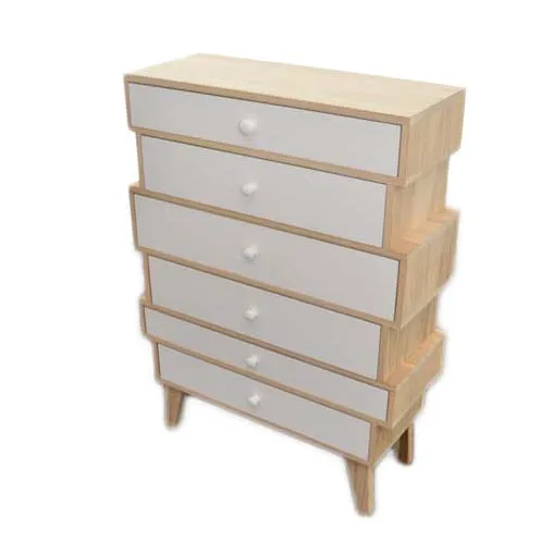 Wood tallboy cabinet of drawer chest