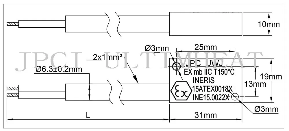 JPCI Type UJW Temperature limiter for explosive gas atmospheres