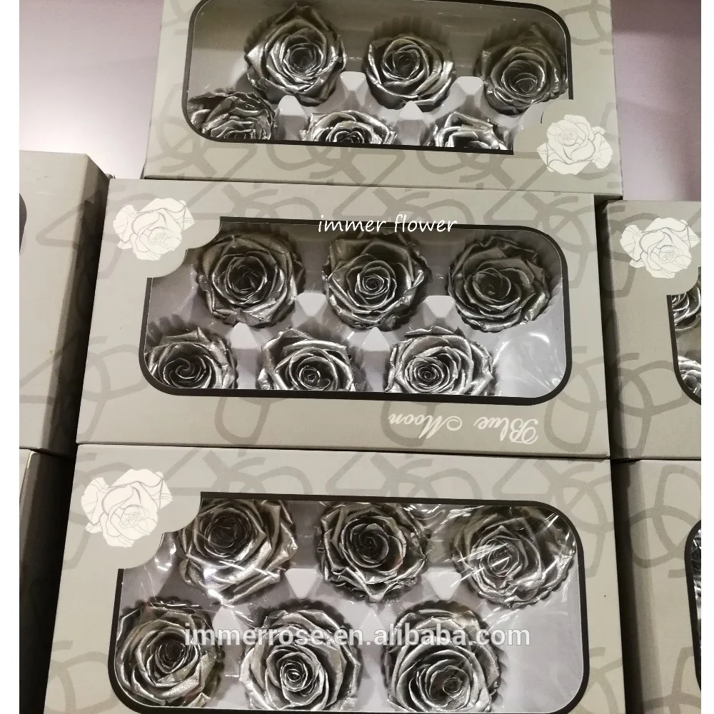 Beautiful gold and silver rosese preserved flower for holiday