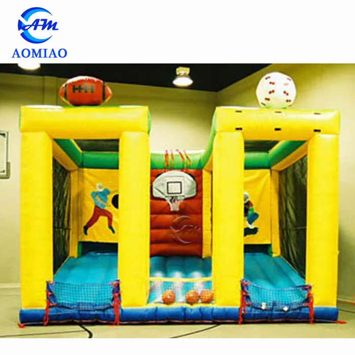 Crazy 3 in 1 Carnival Inflatable Sport Games Stall Inflatable Basketball Baseball Darts Games