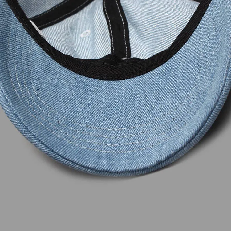 Cap Factory Manufacturer Custom With Embroidery logo Blue  Denim Baseball Caps