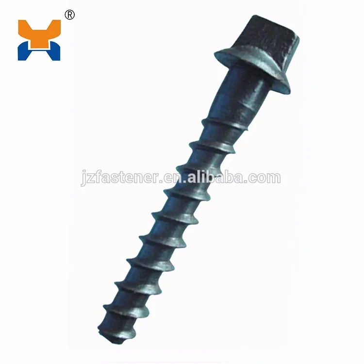 screw spike with Nylon plastic dowel  , railway accessories made in China