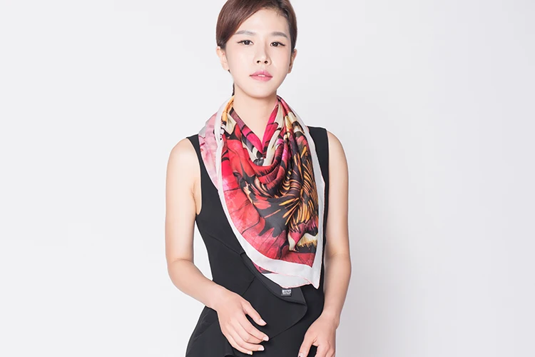 Hangzhou Scarf Factory Fashionable Design Lady Printed Pashmina Women Silk Scarf