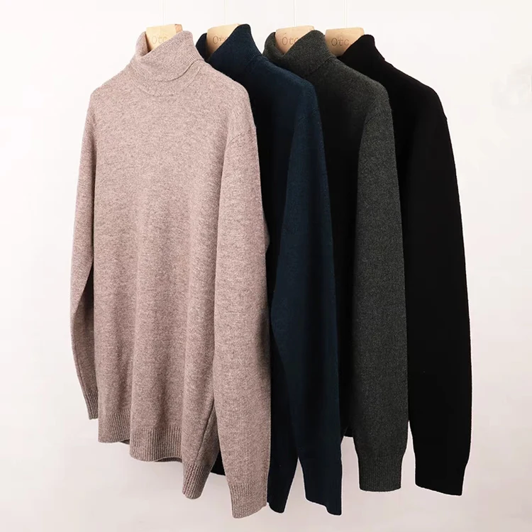 
Latest Design Pure Color Turtleneck Mens Cashmere Sweater  (60834242539)