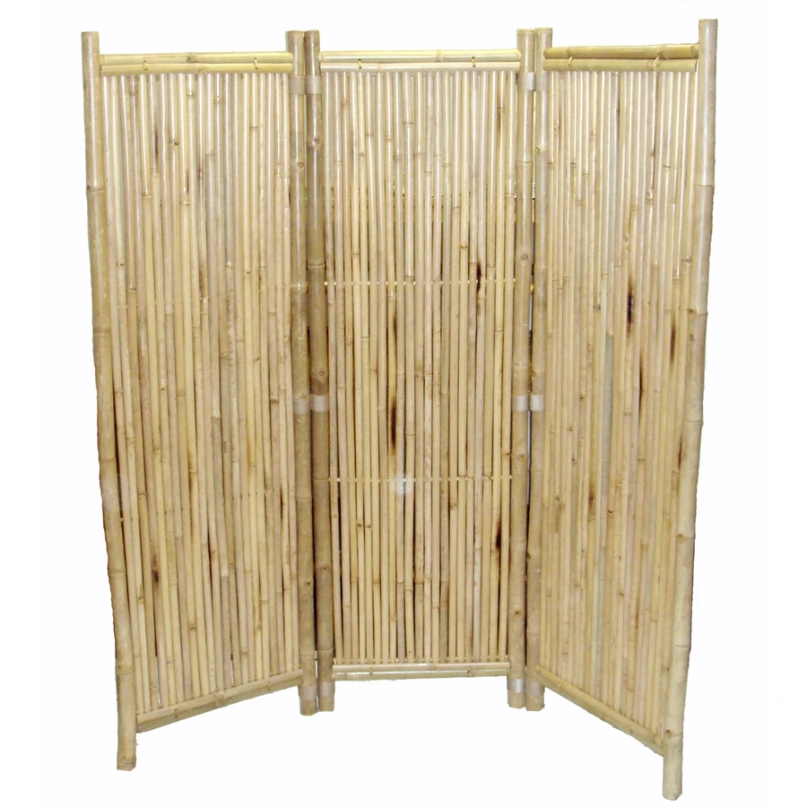 FD-4-Panel садово-вдохновленным Black Bamboo Деревянный Складная Межкомнатная перегородка экран со съемными декоративные настенные полки