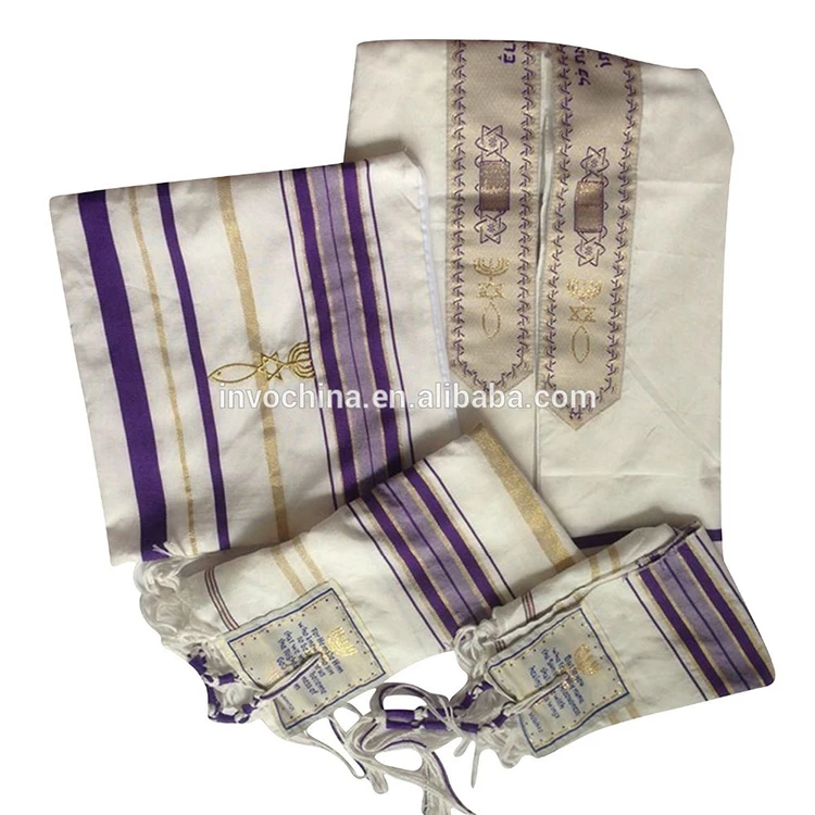 
Wholesale jewish tallit prayer scarf with Bag 72*22inch 