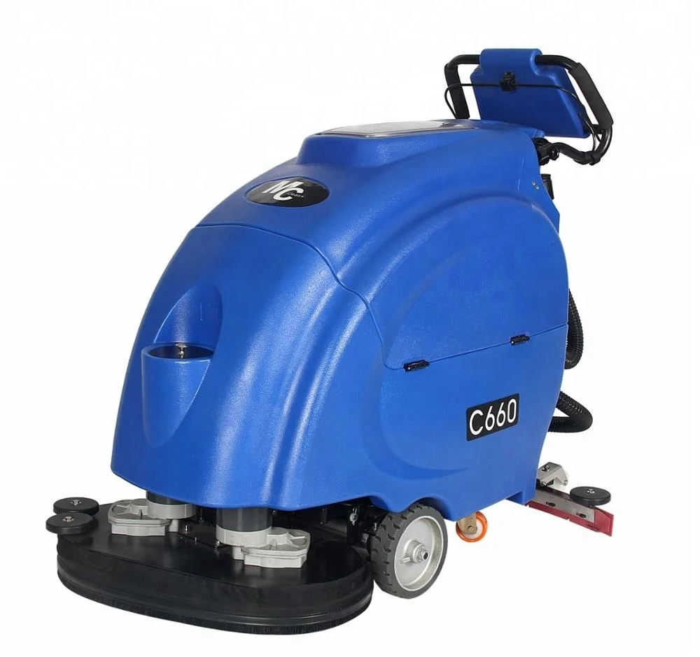 C660 industrial dry battery power automatic floor cleaning machine with Italy Ametek suction motor dry cleaning machine