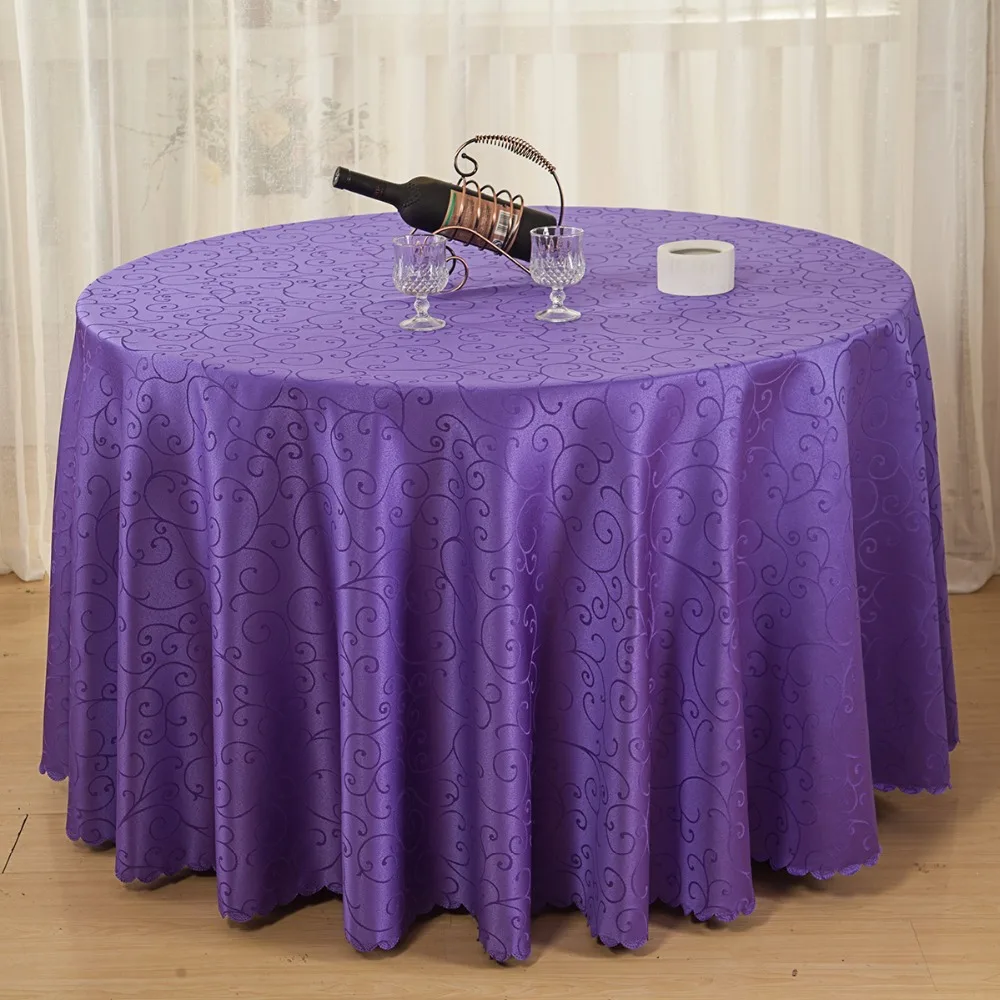 Wedding Party Banquet 100% Polyester Wrinkle Free Round Table Cloth