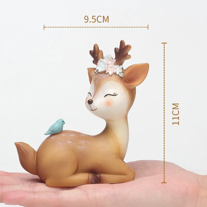 Artificial  kid toy mini sika deer resin crafts online shopping figurine for home decoration