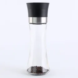 New kitchen tools round glass mill for pepper jar with grinder hand spice jars