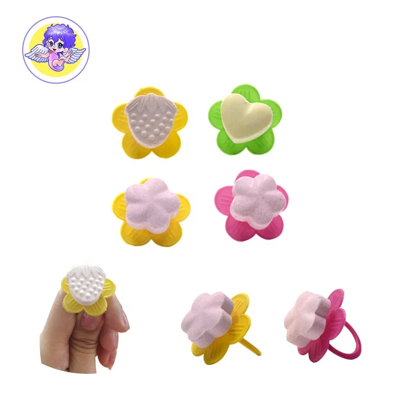 Сжатый цветок и фруктовый прессованный сахар с пластиковым кольцом