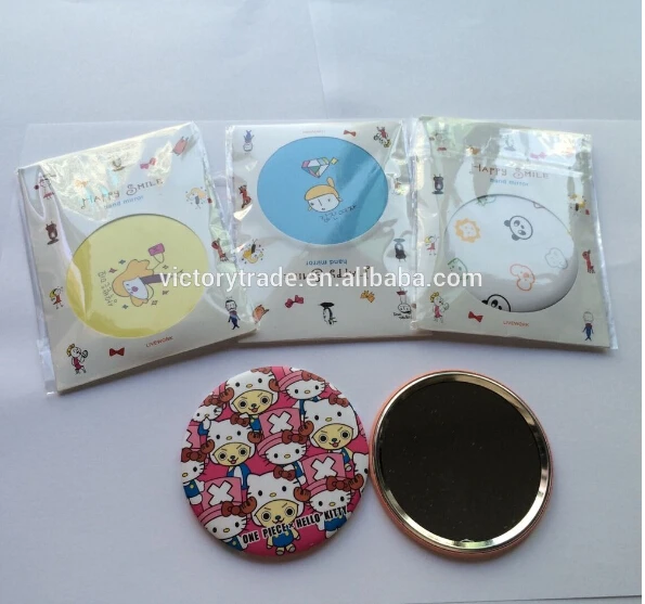 V-MM001 Promotional portable one side round shape makeup mirror  decorative pocket cosmetic mirror