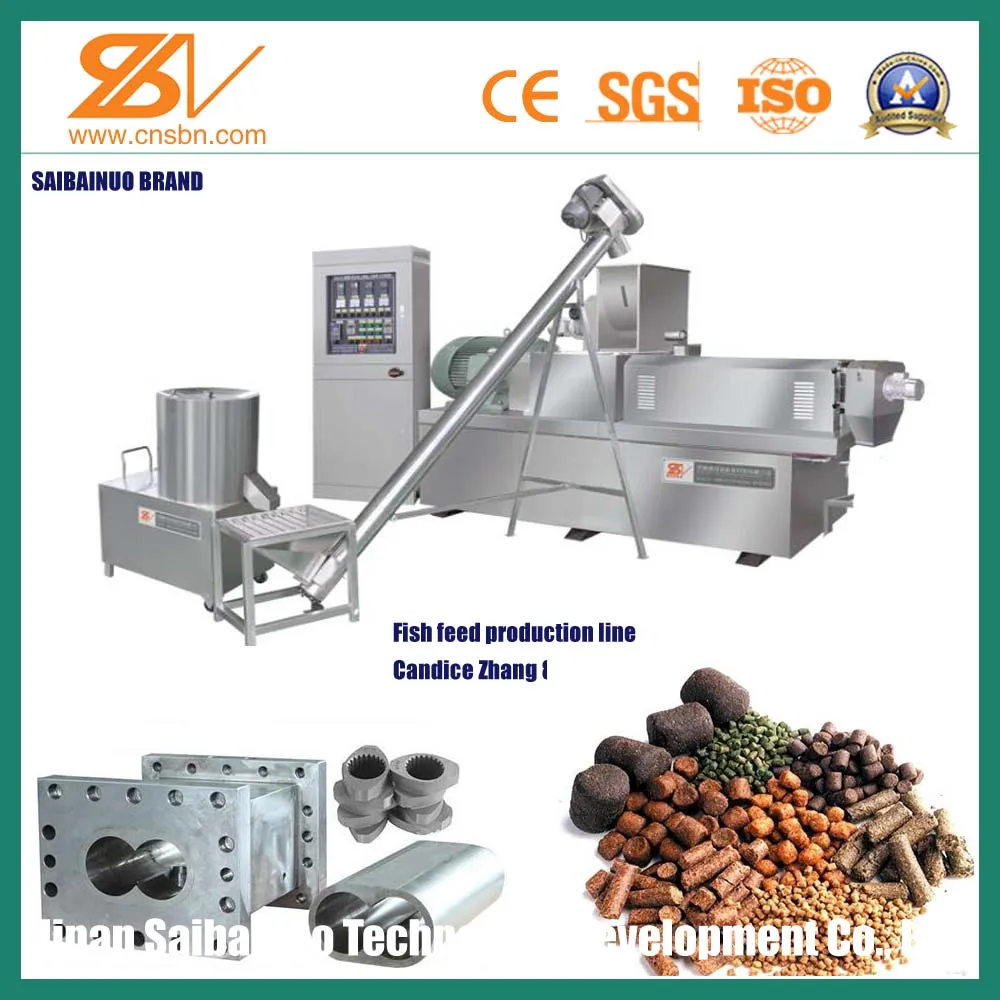 Tilapia fish feed machine extruder , floating fish feed processing line for sale