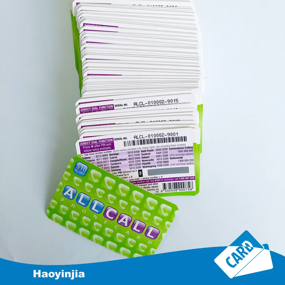 
300gsm Paper Internation Calling Cards with Scratch Label 