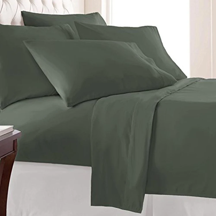 1800 TC Soft Feeling Like Egypt Cotton Microfiber Bed Linen Solid Color