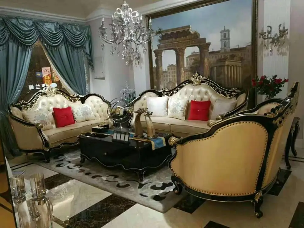 
European style wood carved sofa set 