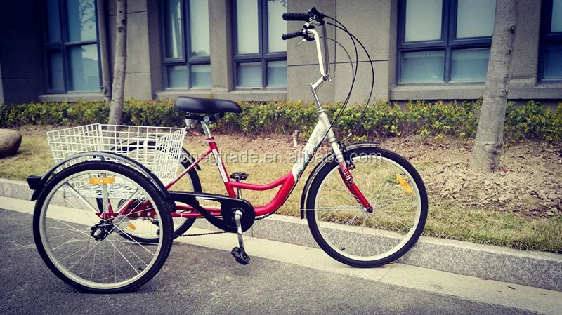 Rear basket steel alloy adult tricycle for old men and baby shopping tricycle adult cargo bike Model GW-7001