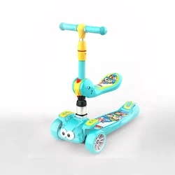 Лидер продаж, качественный мигающий трехколесный детский скутер 3 в 1, подарок на день ребенка