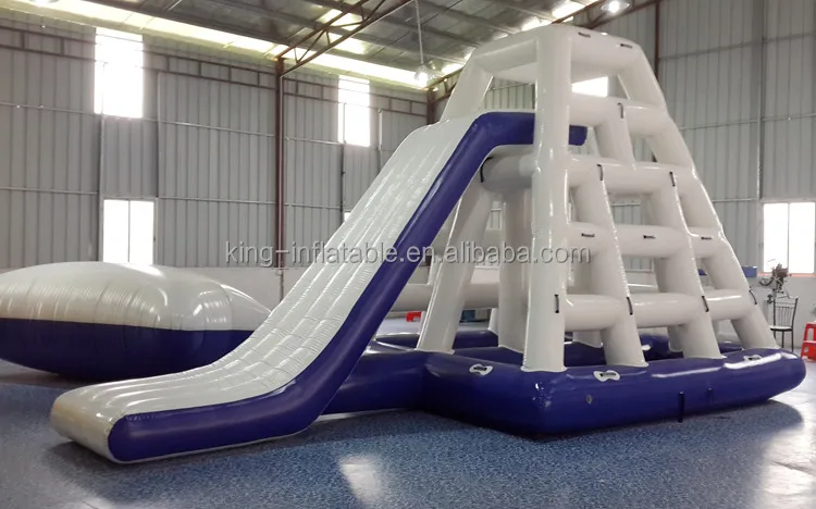 Floating Inflatable Water slide with Catapults blob inflatable water slide on water