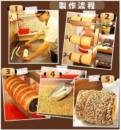 
sanck cake machine bakery chimney cake grill toaster kurtos kalacs machine Donut Cones chimney cake oven 