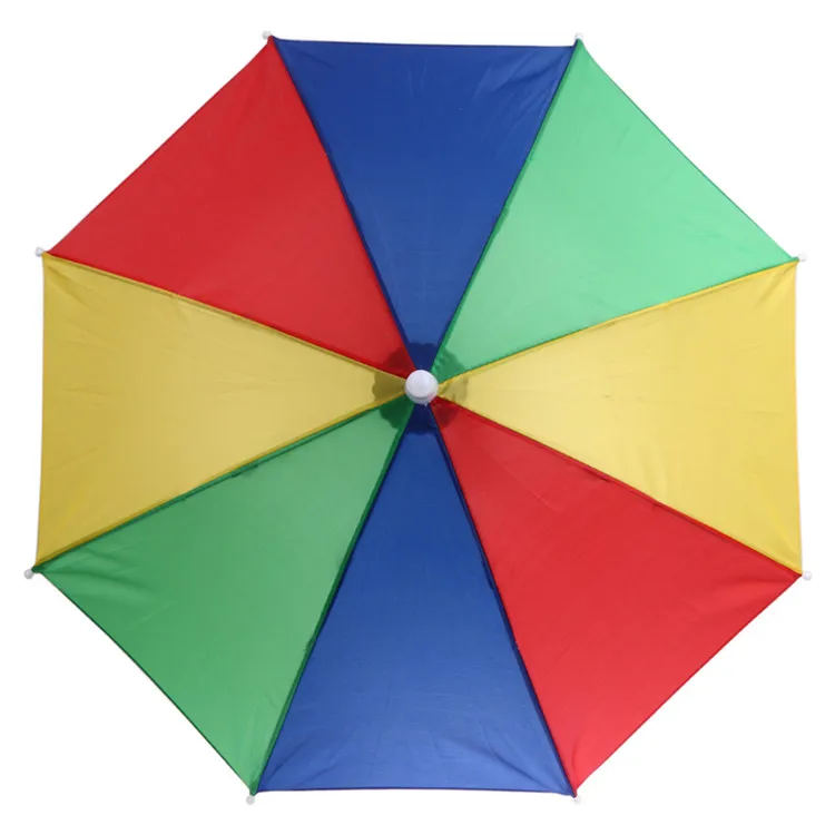 Cheap folding Custom logo printed Advertising Head hat shape umbrella